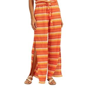 Trina Turk Cover up Pants Lightweight High Side Slit Drawstring Size Small NWT